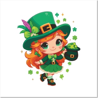 Cute St Patrick's Day Girl Posters and Art